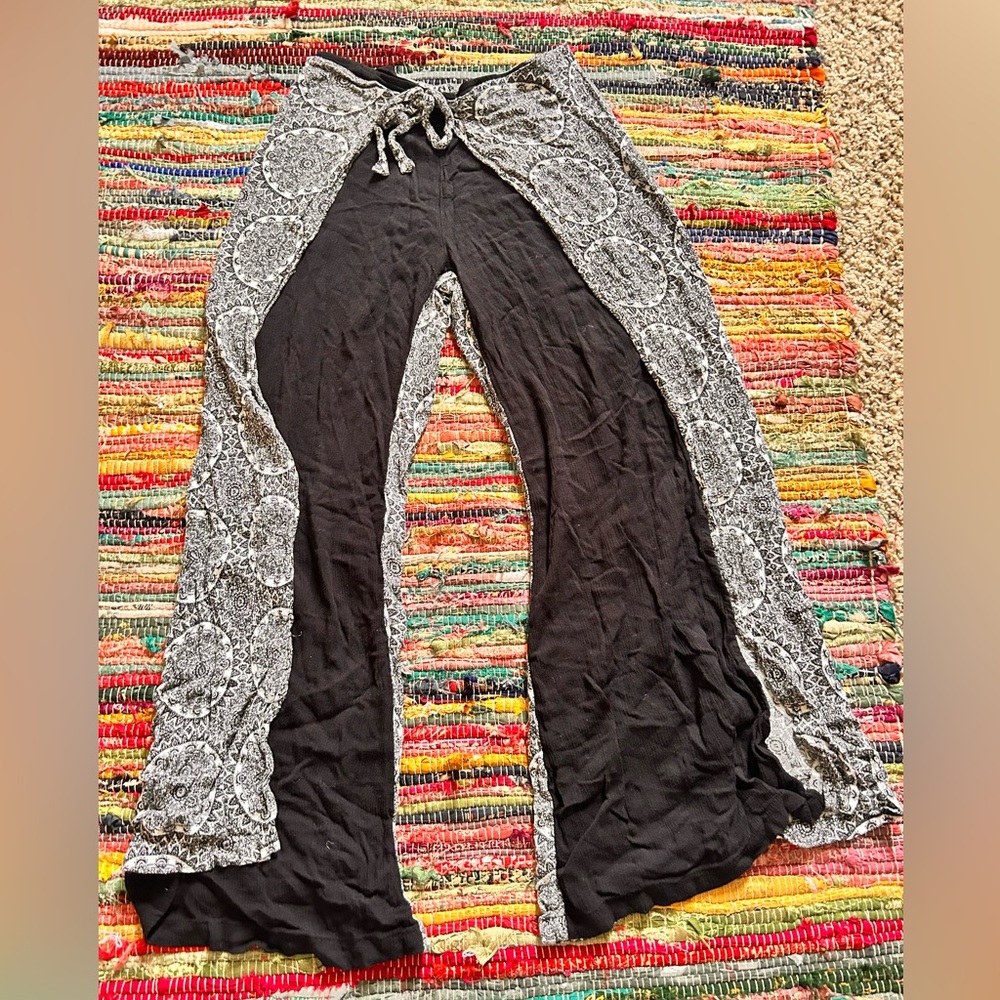 No Boundaries Black and White Patterned Pants